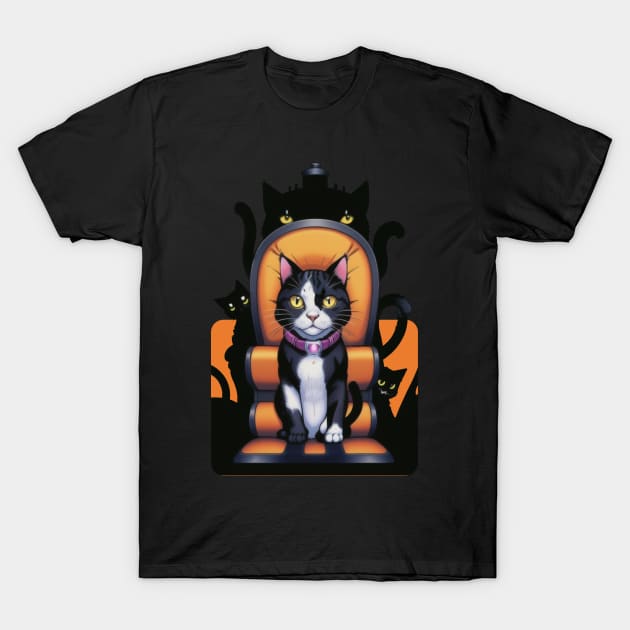 Spooky Cat Throne T-Shirt by Rishirt